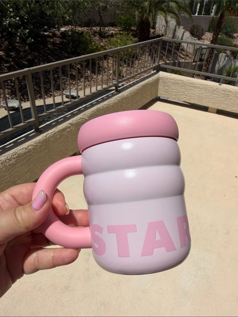 Starbucks Pink Travel Mug with Handle